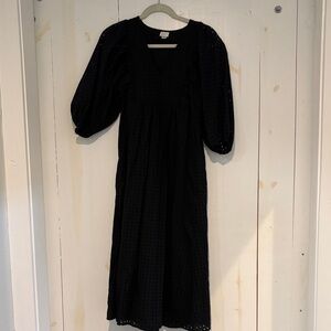 Black eyelet maxi dress with pockets